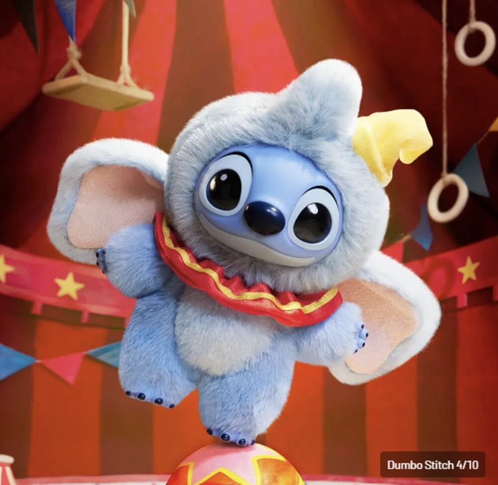 Pop Mart x Disney Stitch Adventure Dumbo Plush Pendant, Bag Charm, New